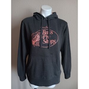 Bass Pro Shops Dark Gray Hoodie with Pink Logo